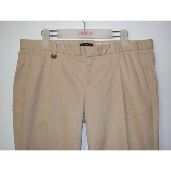 Massimo Dutti Tapered Trouser Pants Size 9.5 Beige Mid Rise Stretch - Picture 4 of 10